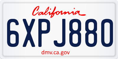 CA license plate 6XPJ880