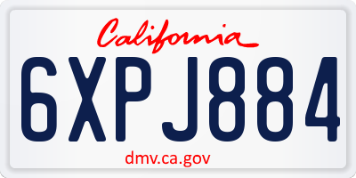CA license plate 6XPJ884