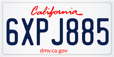 CA license plate 6XPJ885