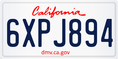 CA license plate 6XPJ894