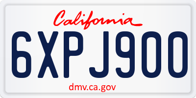 CA license plate 6XPJ900