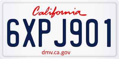 CA license plate 6XPJ901