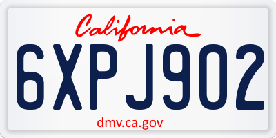 CA license plate 6XPJ902