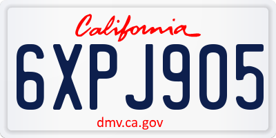 CA license plate 6XPJ905