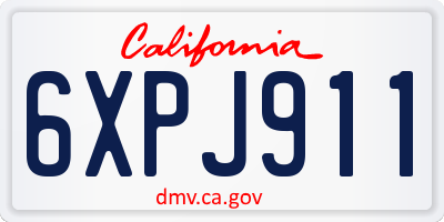 CA license plate 6XPJ911