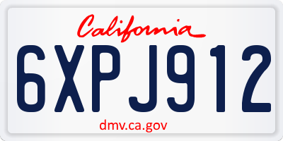 CA license plate 6XPJ912