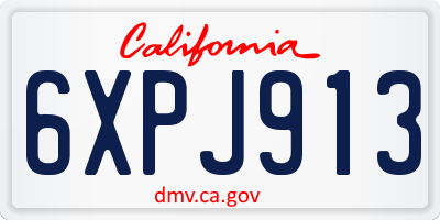 CA license plate 6XPJ913