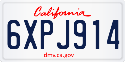 CA license plate 6XPJ914