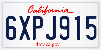 CA license plate 6XPJ915