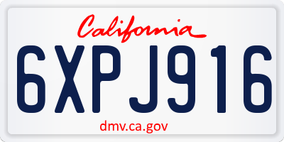 CA license plate 6XPJ916
