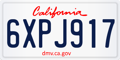 CA license plate 6XPJ917
