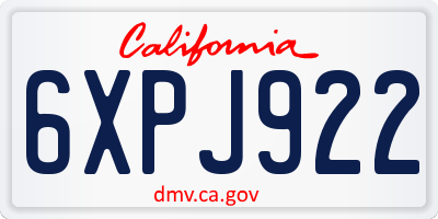 CA license plate 6XPJ922