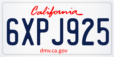 CA license plate 6XPJ925