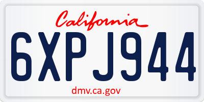 CA license plate 6XPJ944