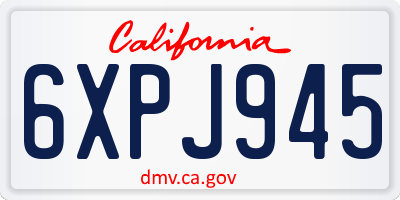 CA license plate 6XPJ945