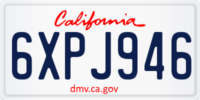 CA license plate 6XPJ946