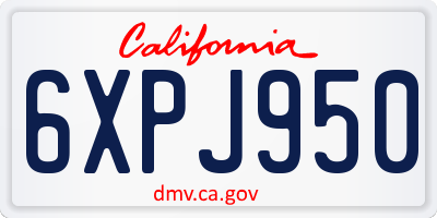 CA license plate 6XPJ950