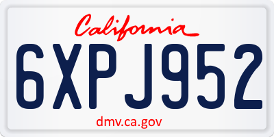 CA license plate 6XPJ952