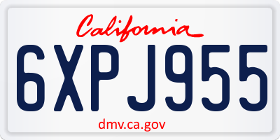 CA license plate 6XPJ955