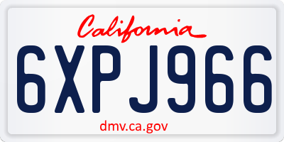 CA license plate 6XPJ966