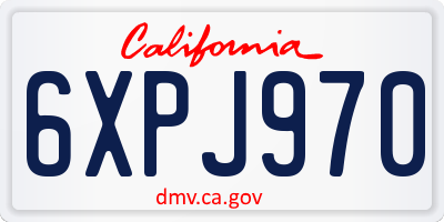 CA license plate 6XPJ970