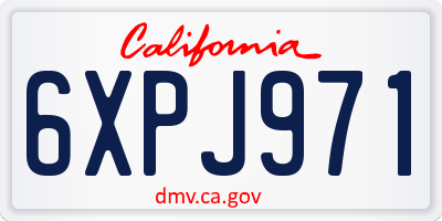 CA license plate 6XPJ971