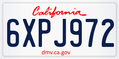 CA license plate 6XPJ972