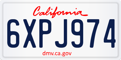 CA license plate 6XPJ974