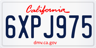 CA license plate 6XPJ975