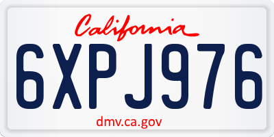 CA license plate 6XPJ976