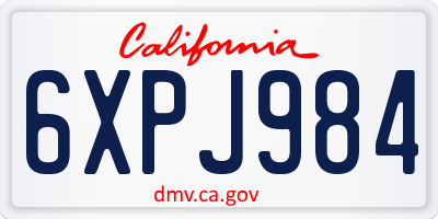 CA license plate 6XPJ984