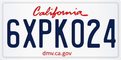 CA license plate 6XPK024