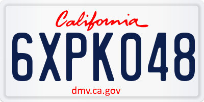 CA license plate 6XPK048