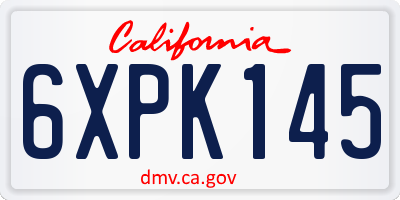 CA license plate 6XPK145