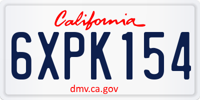 CA license plate 6XPK154
