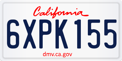 CA license plate 6XPK155