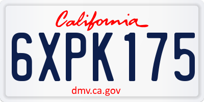 CA license plate 6XPK175
