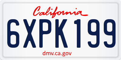 CA license plate 6XPK199