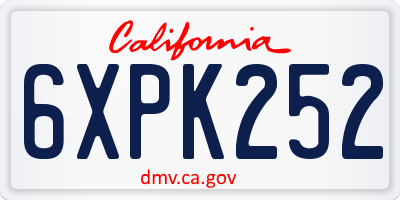 CA license plate 6XPK252