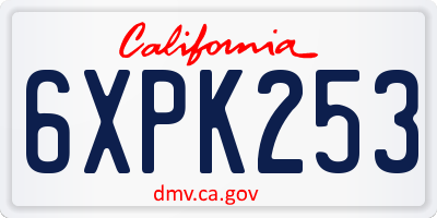 CA license plate 6XPK253