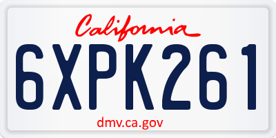 CA license plate 6XPK261