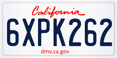 CA license plate 6XPK262