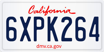 CA license plate 6XPK264