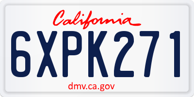CA license plate 6XPK271