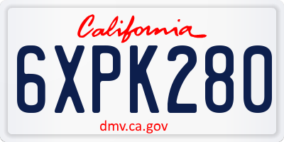 CA license plate 6XPK280