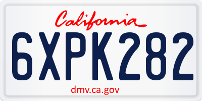 CA license plate 6XPK282