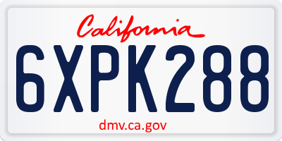CA license plate 6XPK288