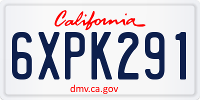 CA license plate 6XPK291