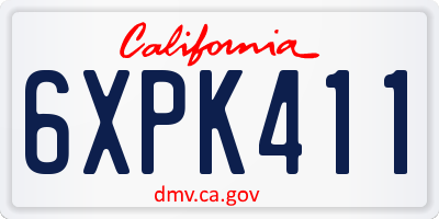 CA license plate 6XPK411