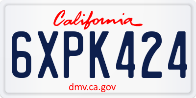 CA license plate 6XPK424
